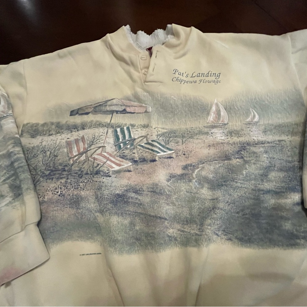 Vintage 90s Art Unlimited Sportswear Beach Scene Sweatshirt. Medium, so cool!